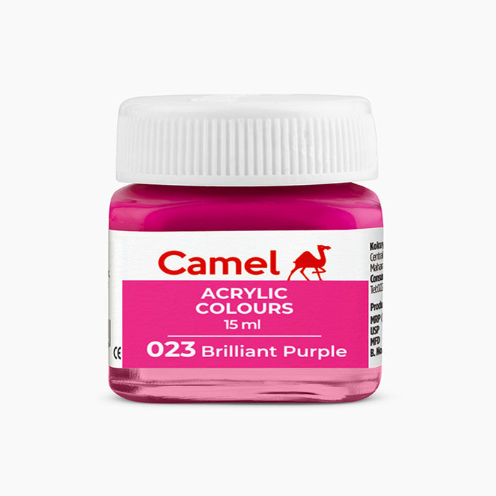 Camel acrylic colors 15ml tube in Brilliant Purple Shade.