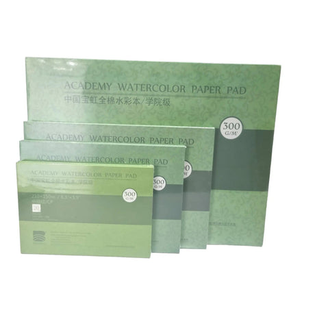 Baohong Academy Watercolor Paper Pad Natural White  300 GSM - 100% Cotton Paper - 20 Sheets Baohong
