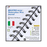 Brustro Artist 100% Cotton Watercolour Wiro Journal Cold Pressed 300 GSM, A5 - (20 Sheets) brustro