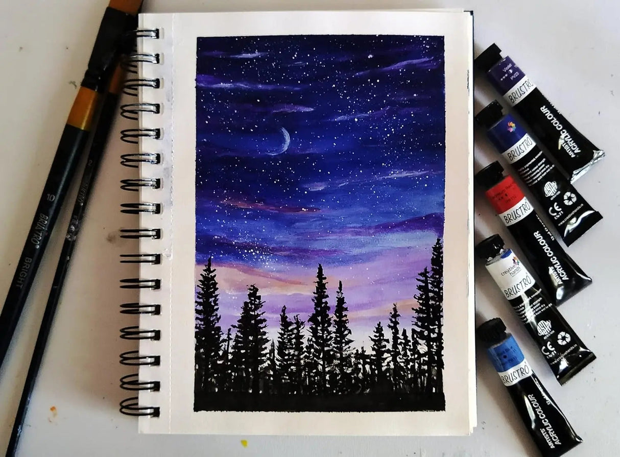 Brustro Artist 100% Cotton Watercolour Wiro Journal Cold Pressed 300 GSM, A5 - (20 Sheets) brustro