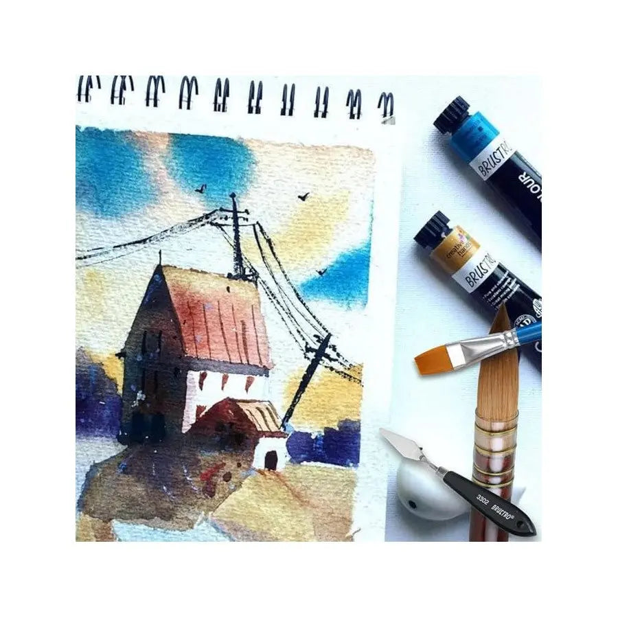 Brustro Artist 100% Cotton Watercolour Wiro Journal Cold Pressed 300 GSM, A5 - (20 Sheets) brustro