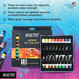 Brustro Artists Oil Colour Set Of 18 (12ml Tubes) Brustro