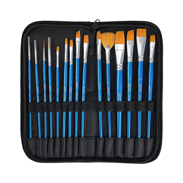 Brustro Artists Taklon Hair Brush Set Of 15 Brustro