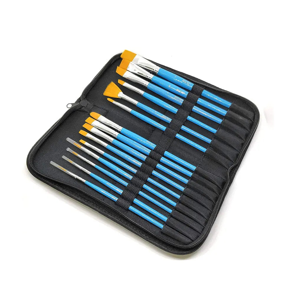 Brustro Artists Taklon Hair Brush Set Of 15 Brustro