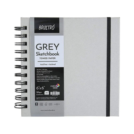 Brustro Grey Sketchbook Toned Paper 120gsm Brustro