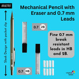 Brustro Mechanical Pencil with Eraser  Writing/Sketching/Drawing Brustro