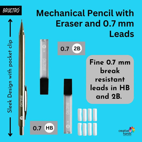Brustro Mechanical Pencil with Eraser  Writing/Sketching/Drawing Brustro