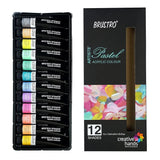 Brustro Pastel Acrylic Paints Set of 12 Shades x 12ml Brustro