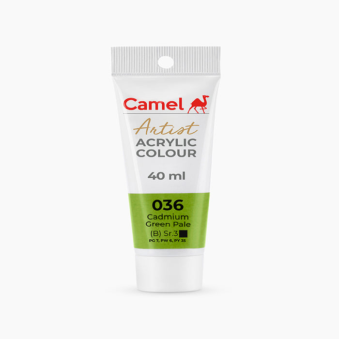 Camel Artist  Acrylic Colour - 40ml - Cadmium Green Pale.