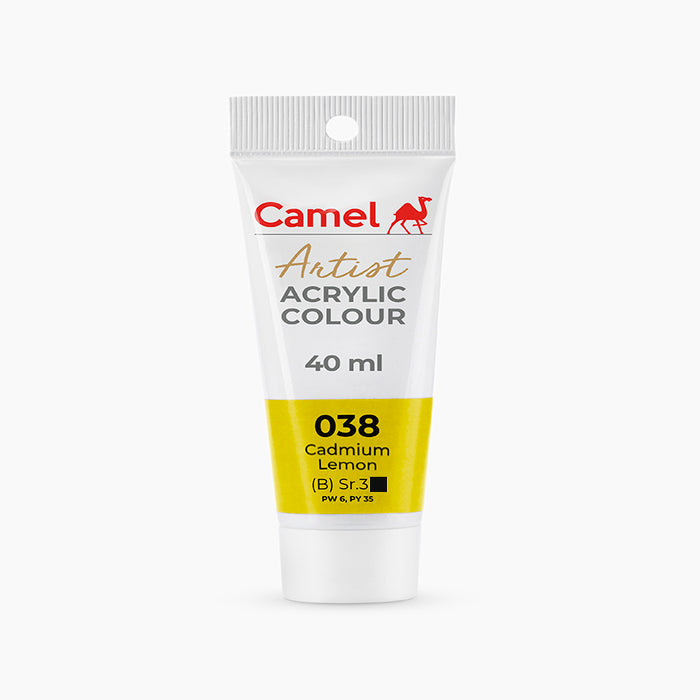 Camel Artist  Acrylic Colour - 40ml - Cadmium Lemon.