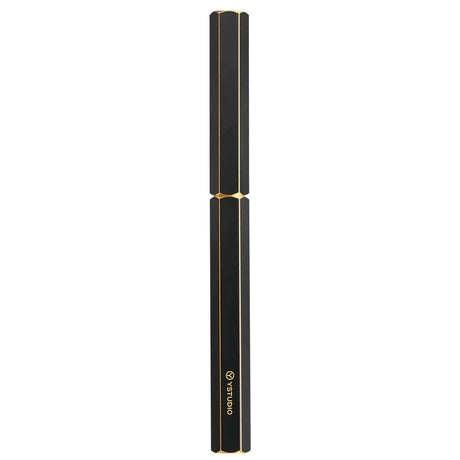Ystudio | Fountain Pen | Black Hexogon | Classic Revolve | Brass Body | Medium Nib YSTUDIO