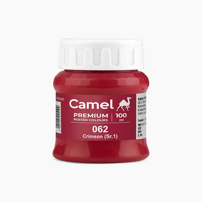 Camel premium poster color in a shade of Crimson 100ml.
