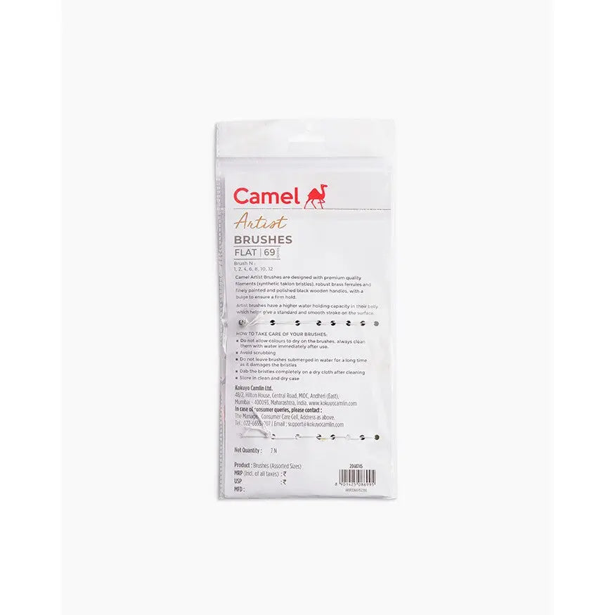 Camel Camlin Artist Brushes Flat 69 Series Set Camel