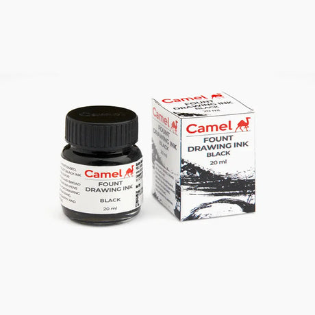 Camel Fount Drawing Ink Black 20ml Camel