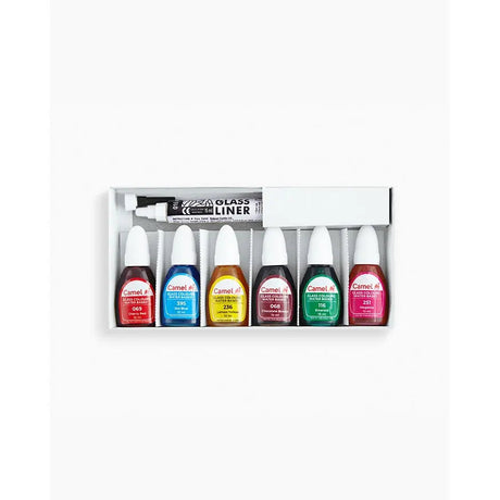 Camel Glass Colours Water Based 10ml each, 6 Shades Camel