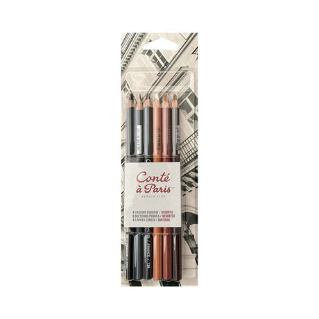 Conte a' Paris Crayon Esquisse Assorted Sketching Pencils - Blister Pack of 6 Conte  Paris