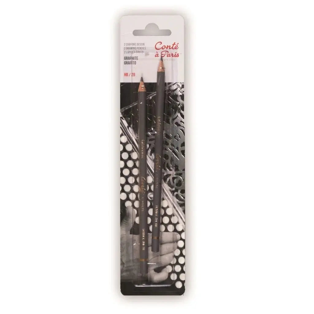 Conte a' Paris Sketching Graphite Lead - HB & 2B  Pencils Blister Pack of 2 Conte  Paris