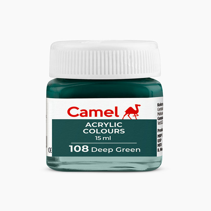 Camel acrylic colors 15ml tube in Deep Green Shade.