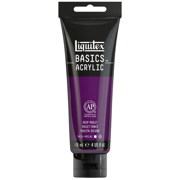 Deep Violet Liquitex Basic acrylic paint tube.