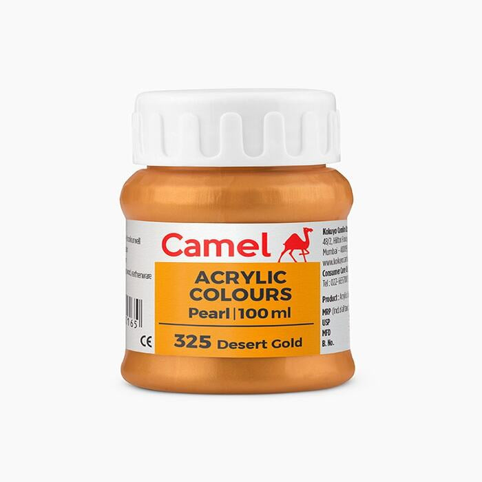 Camel acrylic Desert Gold color paint.