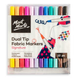 Mont Marte Dual Tip Fabric Markers Signature 12pc Set