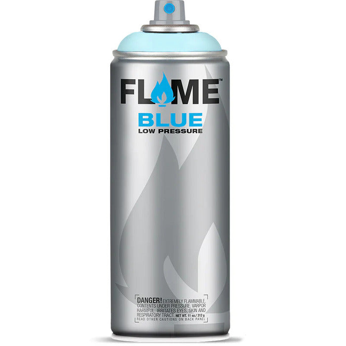 Flame Blue Spray Paint 400ml - Cool & Neutral Tones - Front View Of Lighting Blue