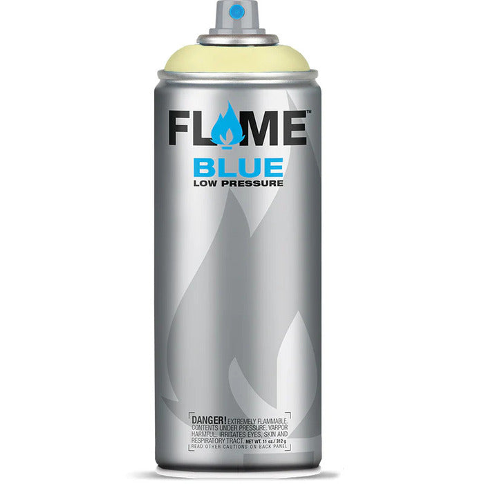Flame Blue Spray Paint 400ml - Cool & Neutral Tones - Front View Of Ivory Light