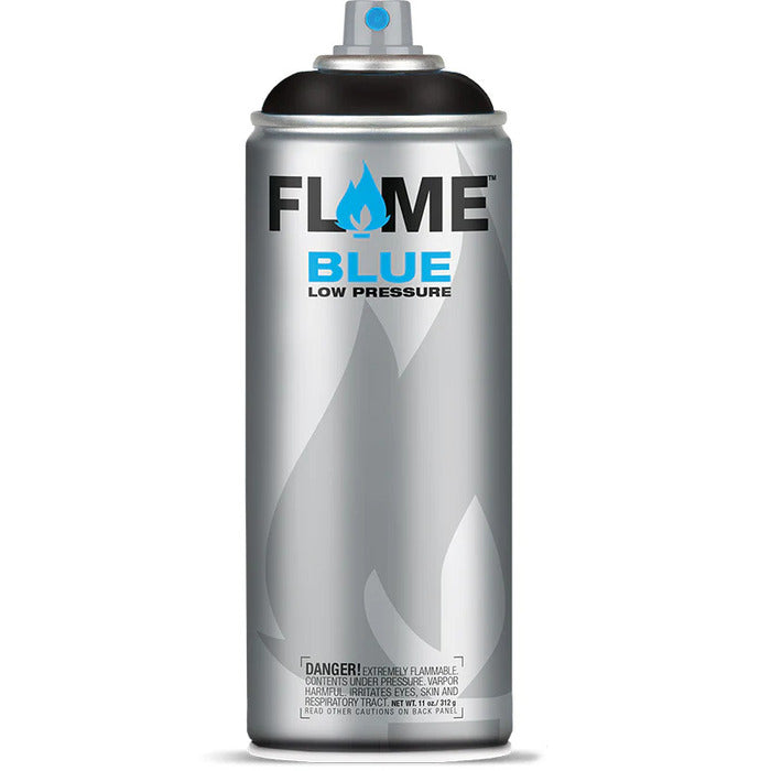 Flame Blue Spray Paint 400ml - Warm Tones - Front View Of Chocolate