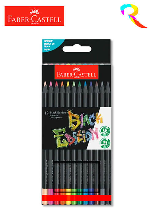 Faber-Castell Black Edition Colour Pencils 12 Shades