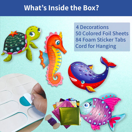 Chalk And Chuckles Fabulous Foil Decorations Kit - Sea Animals Canvazo