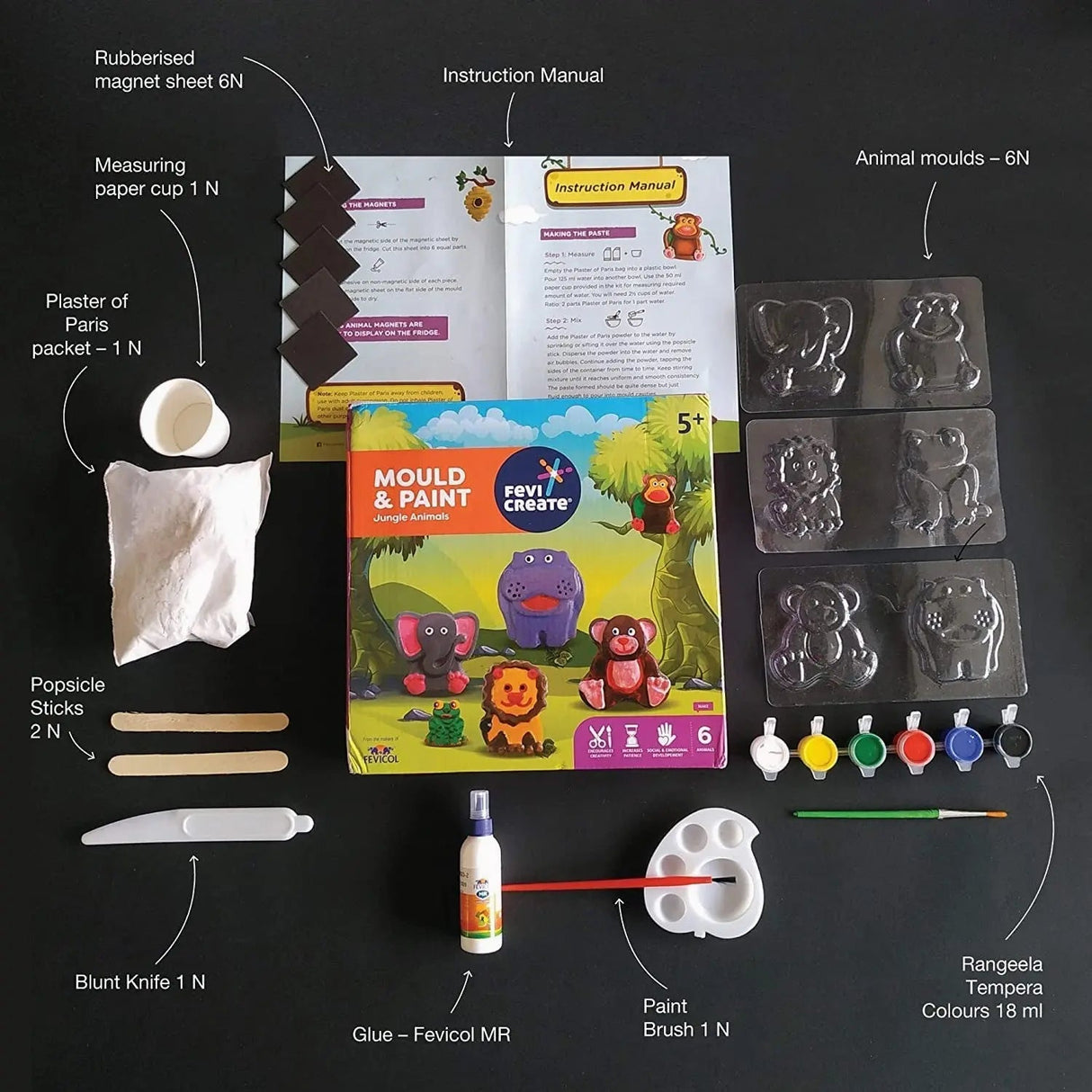 Fevicol Fevi Create Mould & Paint Jungle Animals Pidilite