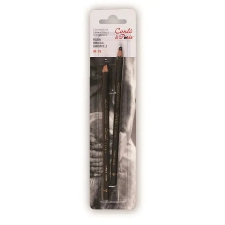Conte a' Paris Sketching Pencils - Charcoal / Fusain - HB & 2B Pack of 2 Conte  Paris