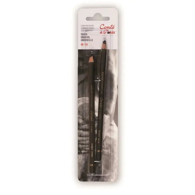 Conte a' Paris Sketching Pencils - Charcoal / Fusain - HB & 2B Pack of 2 Conte  Paris