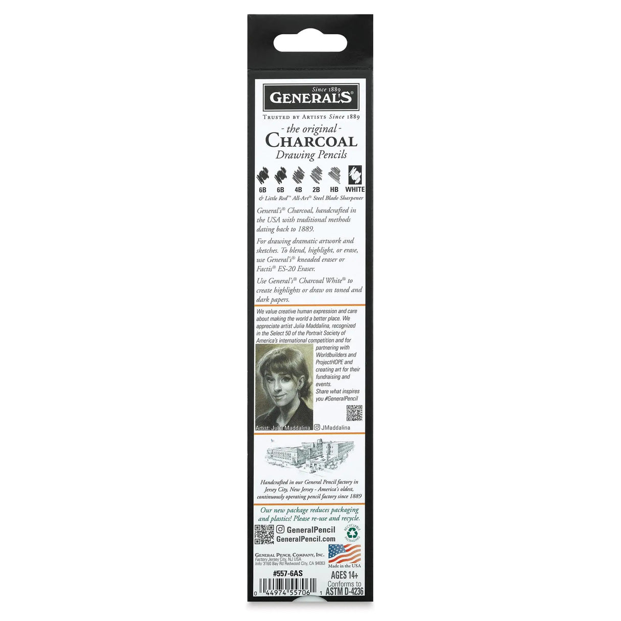 GENERALS CHARCOAL DRAWING PENCILS SET Generals