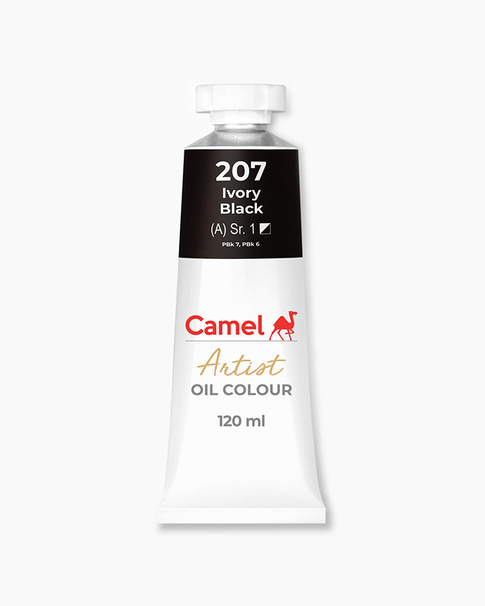 Camel oil paint tube in Ivory Black color 120ml.