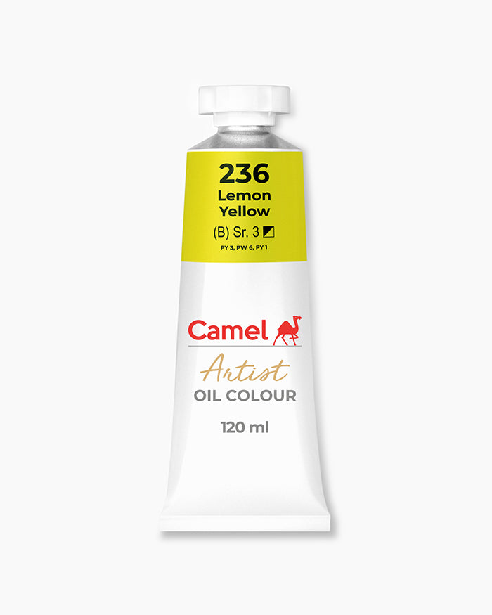 Camel oil paint tube in Lemon Yellow color 120ml.