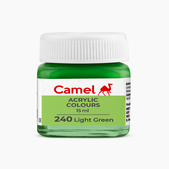 Camel acrylic colors 15ml tube in Light Green Shade.