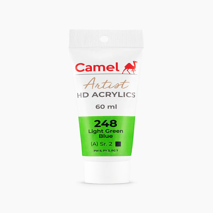 60ml tube of Camel HD Acrylic paint in Light Green Blue Color.