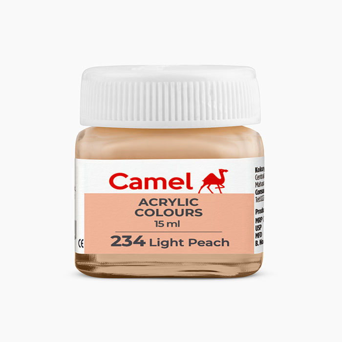 Camel acrylic colors 15ml tube in Light Peach Shade.