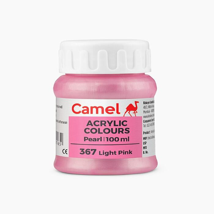 Camel acrylic Pearl Light Pink color paint.