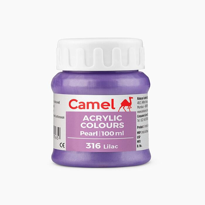 Camel acrylic Pearl Lilac color paint.