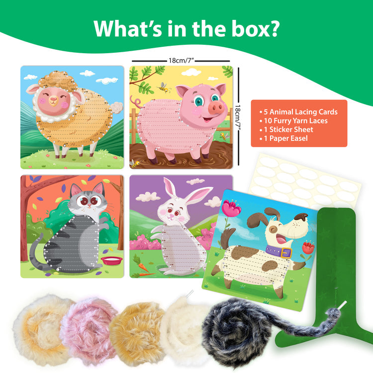Chalk And Chuckles Lace Art Furry Animals Craft Kit for Kids Canvazo