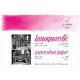 Lana Artist Watercolour Lanaquarelle Natural White 300GSM,100% Cotton paper 4Side Glued Pad(Block)-20SHT Lana