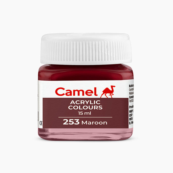 Camel acrylic colors 15ml tube in Maroon Shade.