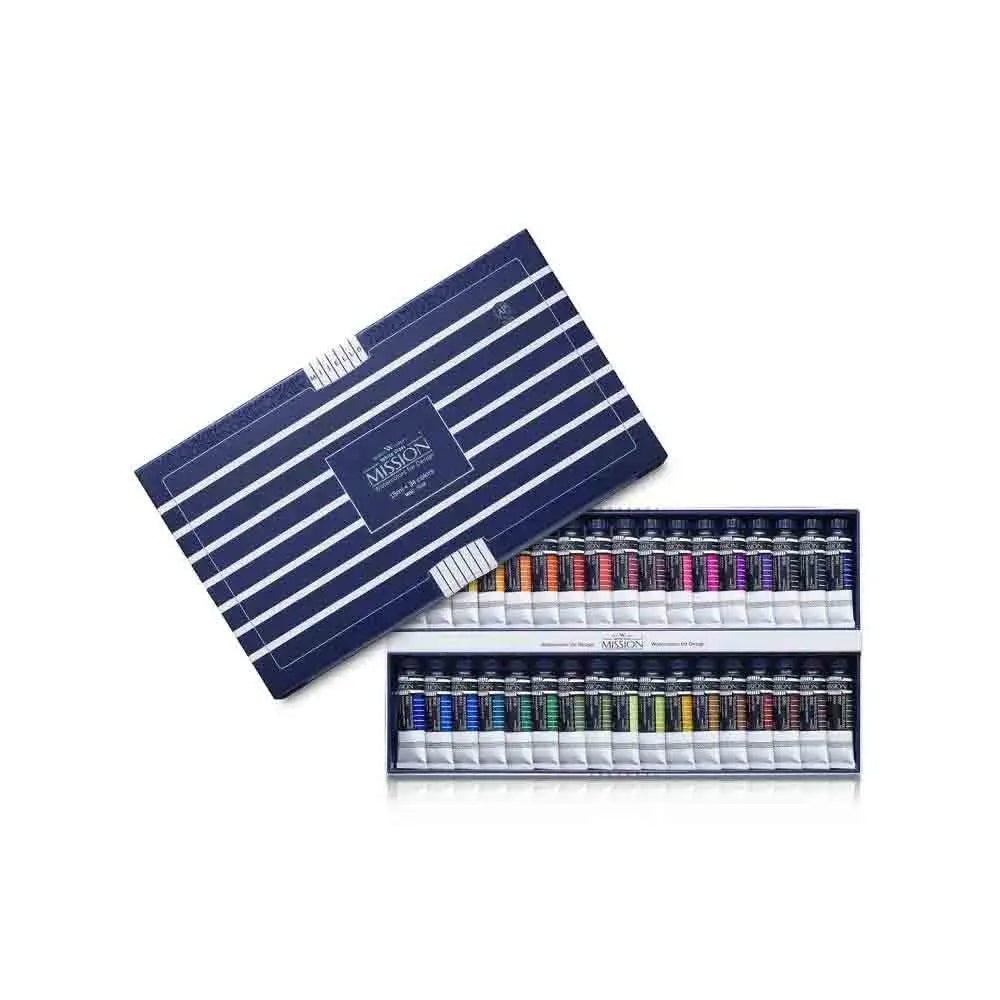 Mijello Mission White Class Designer Gouache - Set of 34 Tubes x 15 ml Canvazo