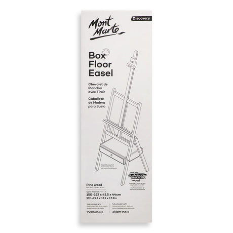 Mont Marte Box Floor Easel Discovery Pine Wood Adjustable Easel