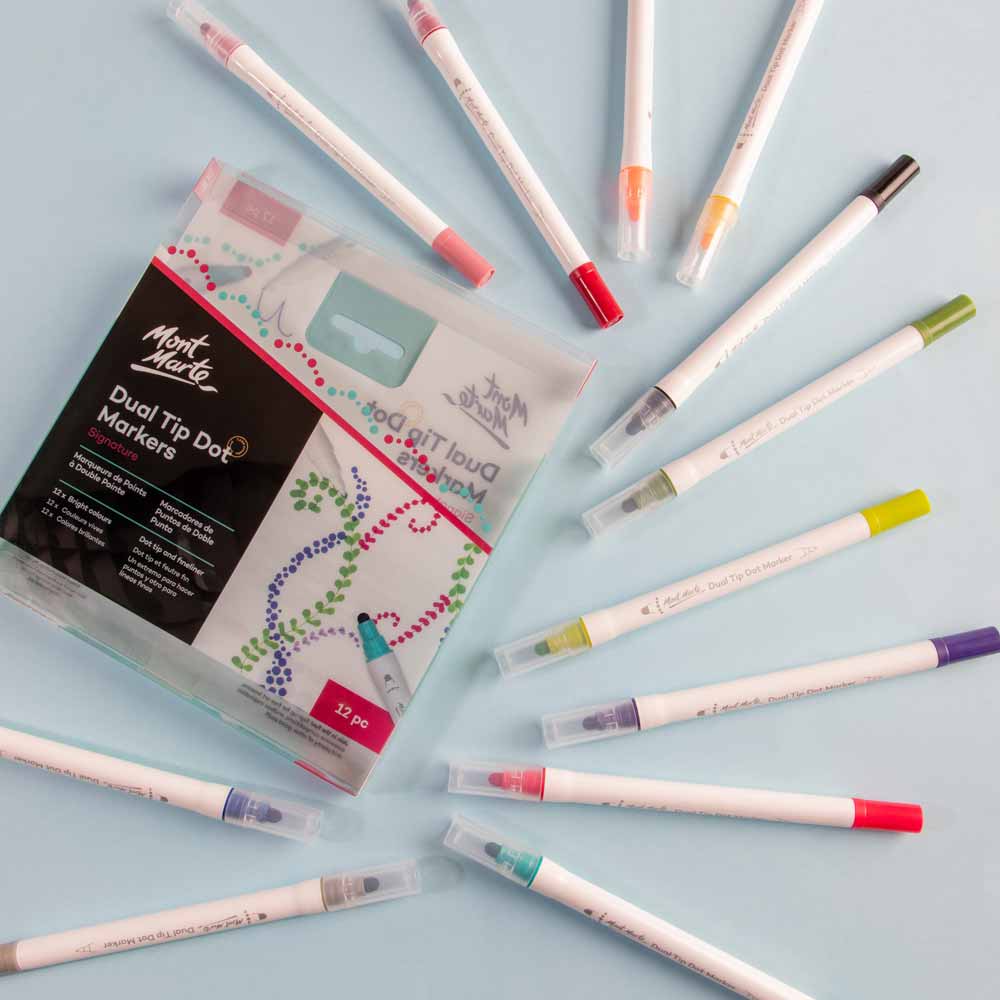 Mont Marte Dual Tip Dot Markers Signature 12pc Set