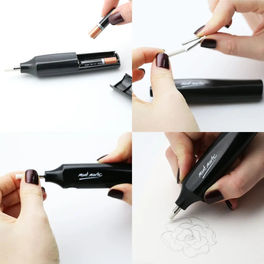 Mont Marte Electric Eraser Includes 30 Eraser Refills Mont Marte