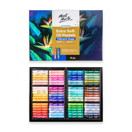 Mont Marte Extra Soft Oil Pastels Premium 72pc Vibrant Hues