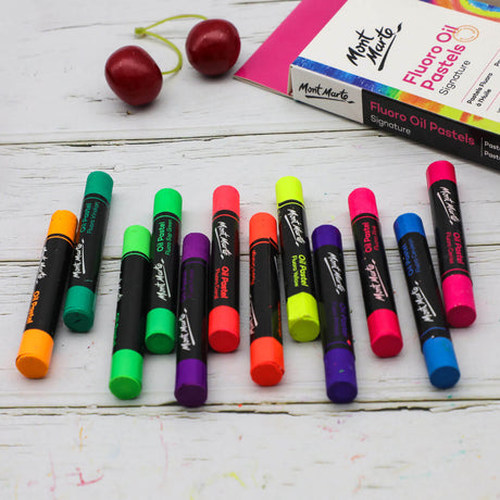 Mont Marte Fluoro Oil Pastels Signature 12pc Set